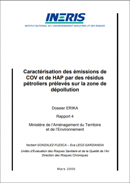 Caractérisation des émissions de COV et de HAP par des résidus pétroliers prélevés sur la zone de dépollution (Dossier ERIKA - Rapport n°4).PNG