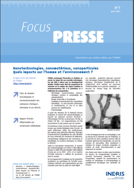 Focus presse n° 7 nanotechnologies, nanomatériaux, nanoparticules...PNG